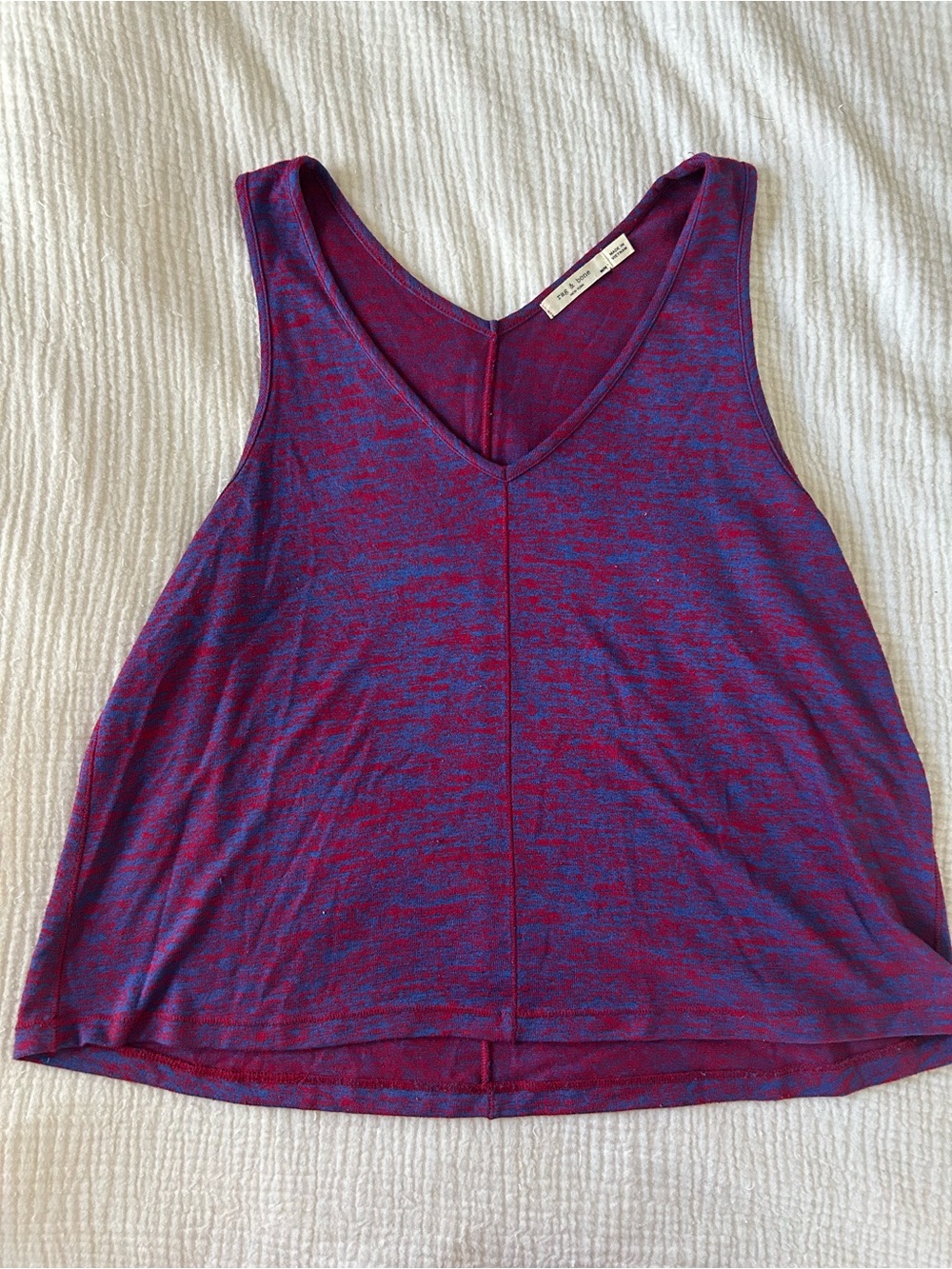 Rag & Bone Sleeveless V-Neck Women's Top in Magenta and Blue